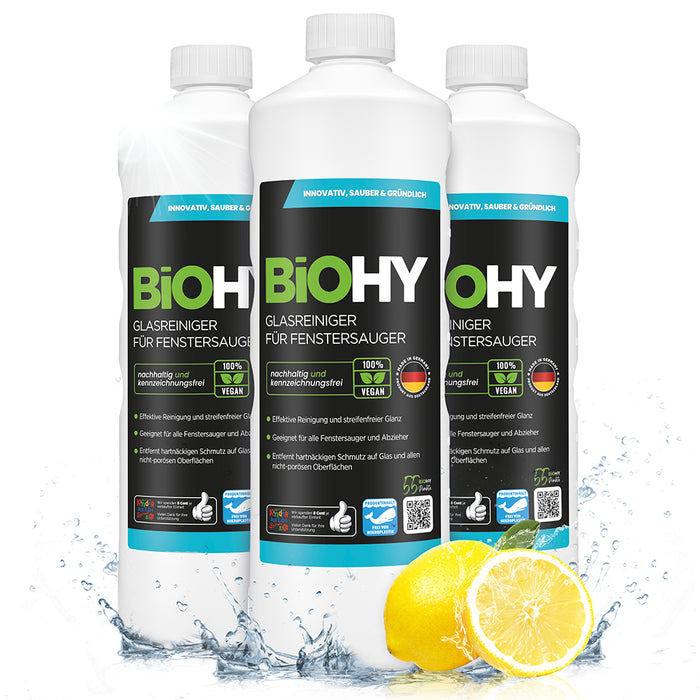 BiOHY glass cleaner for window vacuums, window cleaning agents, glass cleaners, window cleaners