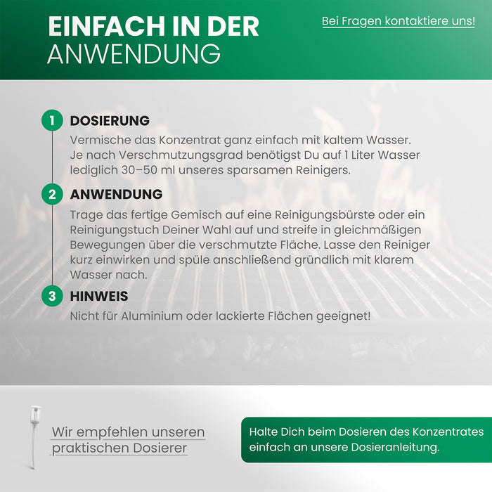 Detergente per grill BiOHY, detergente per grill a gas, detergente per barbecue, detergente per griglia