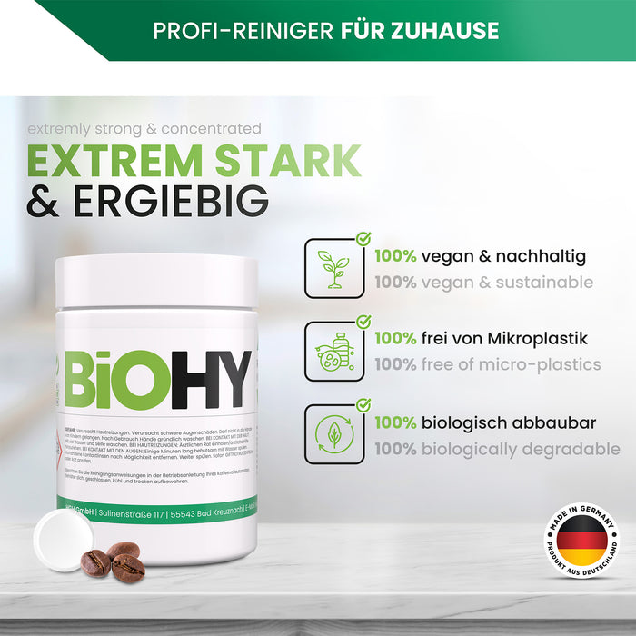 Pastiglie detergenti BiOHY per macchine da caffè completamente automatiche, pastiglie decalcificanti, decalcificanti per macchine da caffè completamente automatiche, pastiglie per la pulizia di macchine da caffè