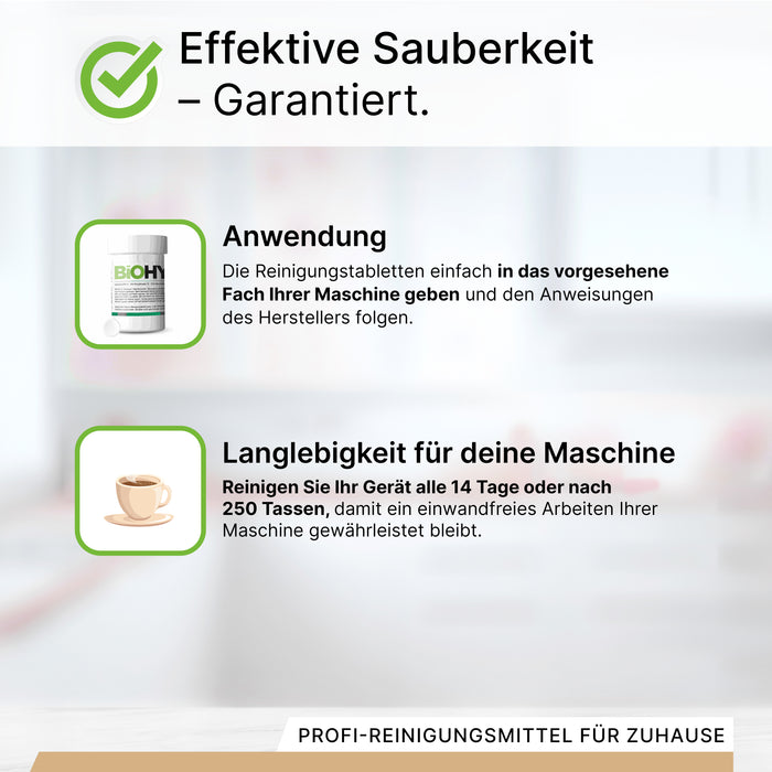 Pastiglie detergenti BiOHY per macchine da caffè completamente automatiche, pastiglie decalcificanti, decalcificanti per macchine da caffè completamente automatiche, pastiglie per la pulizia di macchine da caffè