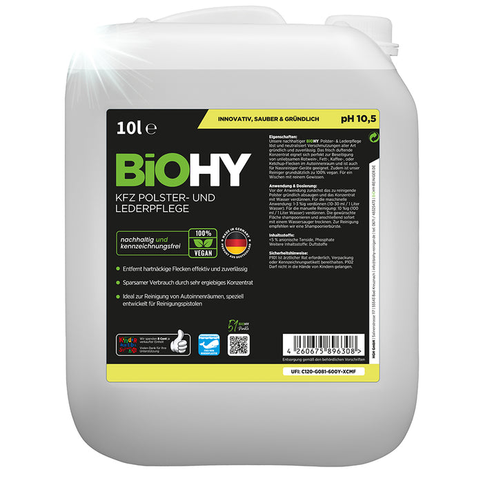 BiOHY car upholstery &amp; leather care, car upholstery cleaner, car seat cleaner, interior care