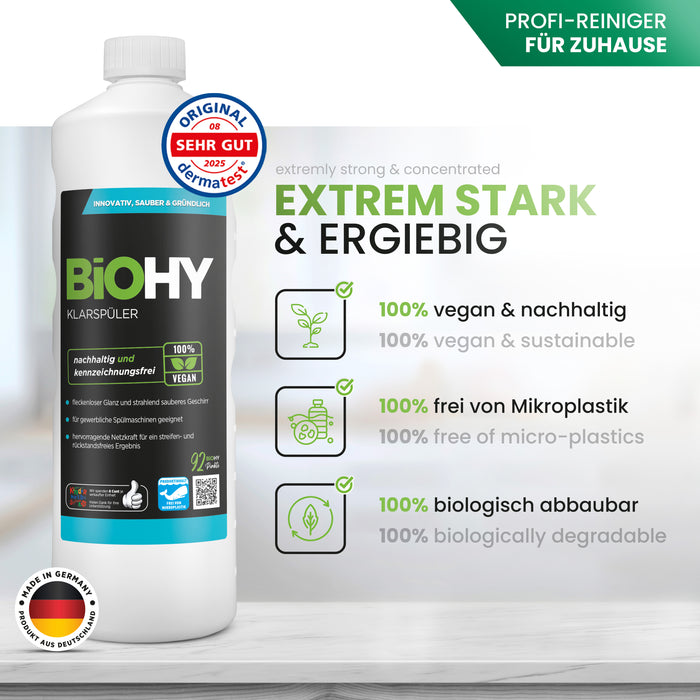 BiOHY brillantante, brillantante, detersivo per piatti, detergente per posate, B2B