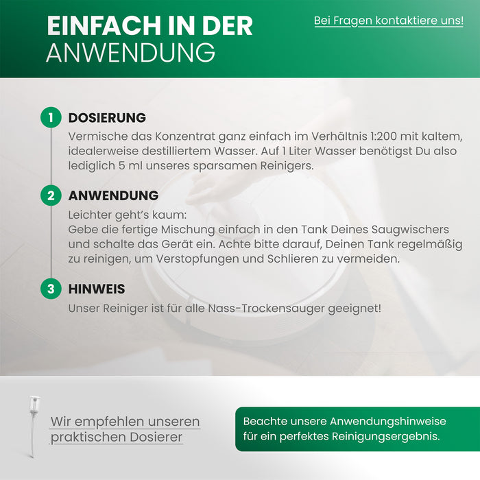Detergente BiOHY per tergicristalli aspirapolvere, detergenti per aspiraliquidi e aspiraliquidi, prodotti per la cura dei pavimenti, detergenti organici