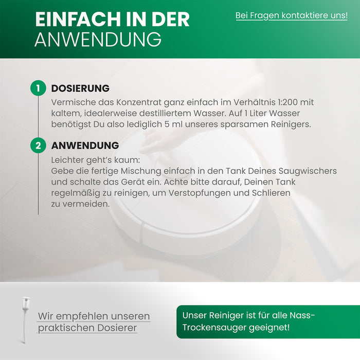 Detergente BiOHY per tergicristalli aspiranti 10 litri, aspirapolvere a umido e a secco, cura dei pavimenti, detergente brillante