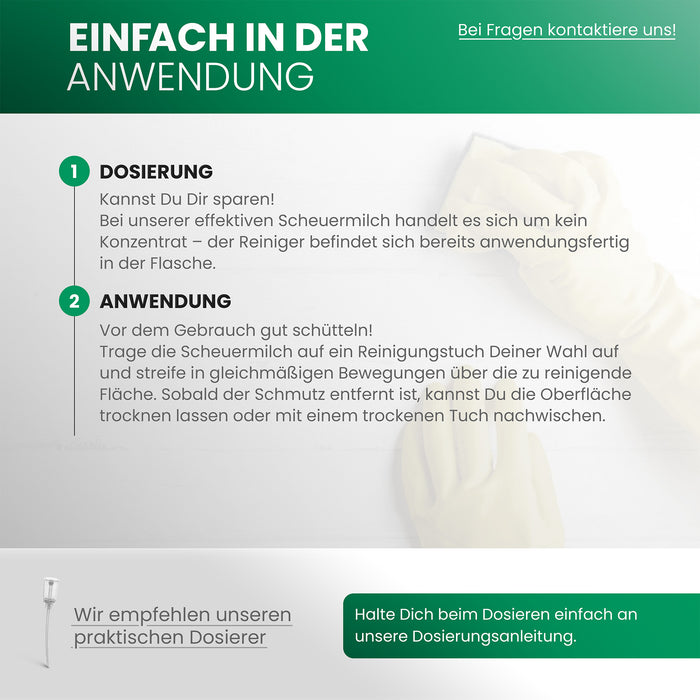 Latte abrasivo BiOHY, agente abrasivo, detergente per cucina e bagno, latte detergente