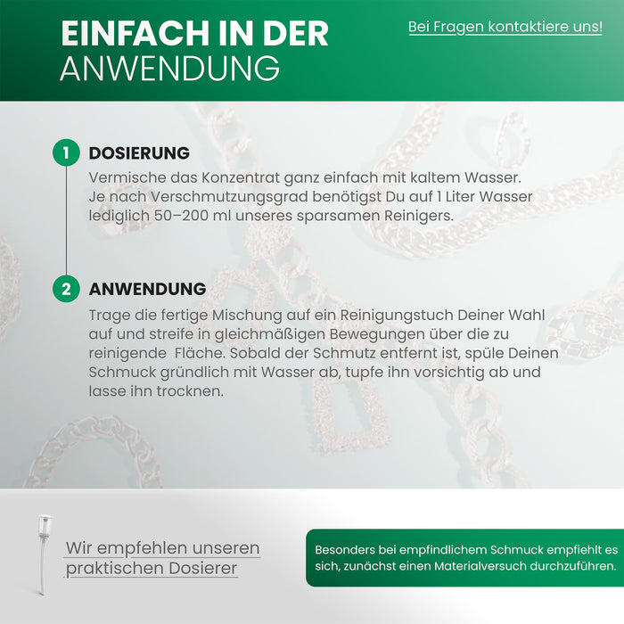 Detergente per gioielli BiOHY, detergente per gioielli ad ultrasuoni, detergente per gioielli in argento e oro, concentrato organico