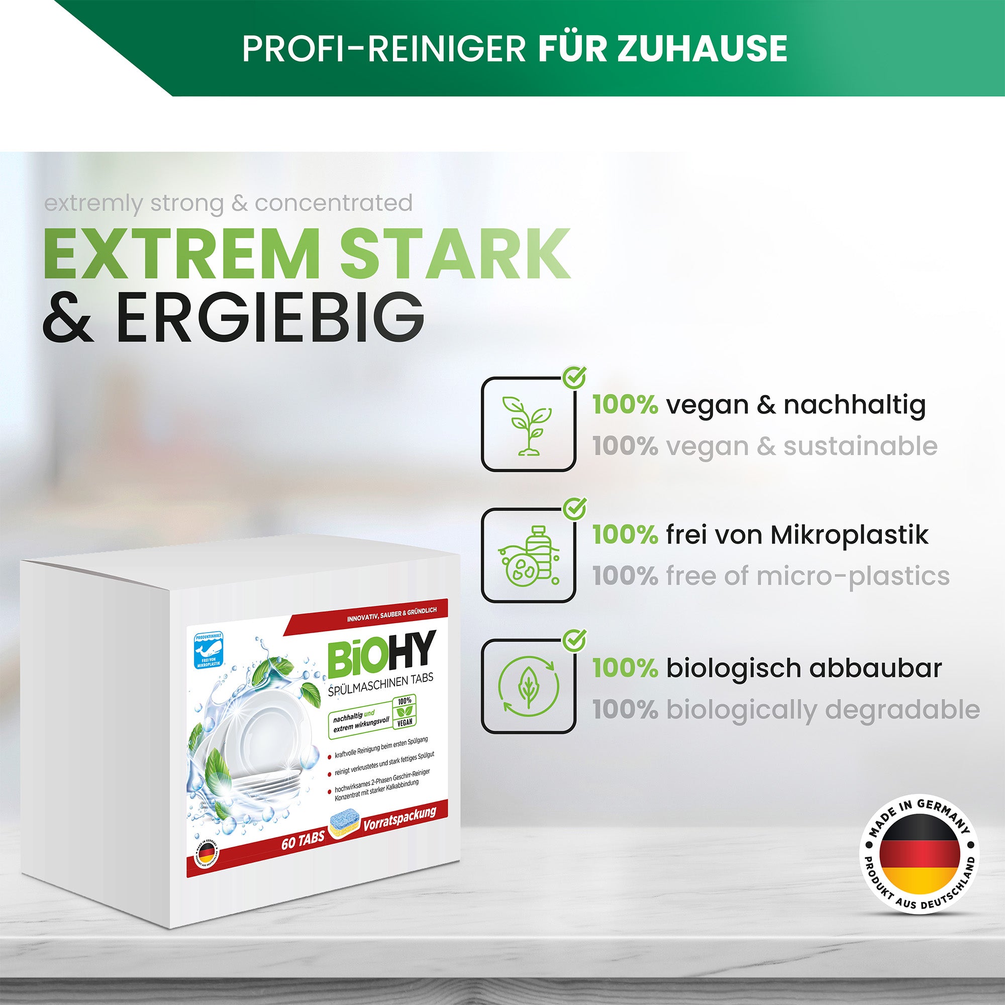 Pastiglie per lavastoviglie BIOHY (2 fasi), pastiglie per lavastoviglie, pastiglie per lavastoviglie, pastiglie per risciacquo 