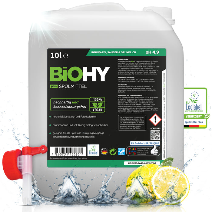 BiOHY washing-up liquid, dishwashing liquid, hand washing-up liquid, dishwashing liquid