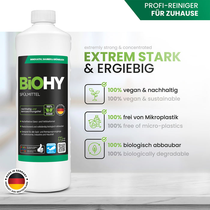 BiOHY washing-up liquid, dishwashing liquid, hand washing-up liquid, dishwashing liquid