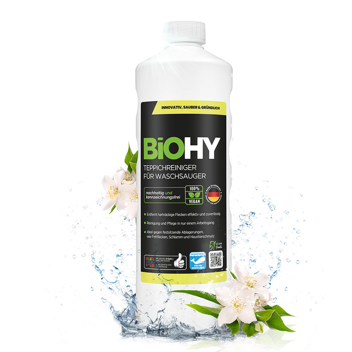 BiOHY carpet cleaner for vacuum cleaners, carpet shampoo, textile cleaners, carpet steam cleaners