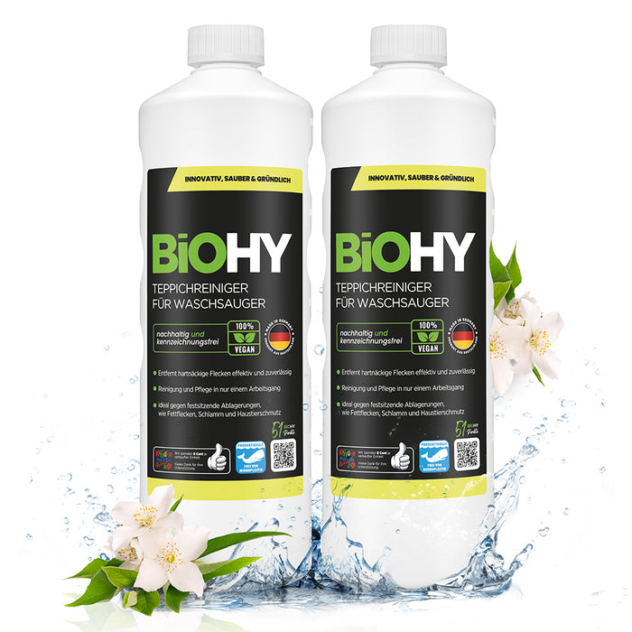 BiOHY carpet cleaner for vacuum cleaners, carpet shampoo, textile cleaners, carpet steam cleaners