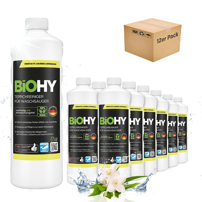 BiOHY carpet cleaner for vacuum cleaners, carpet shampoo, textile cleaners, carpet steam cleaners