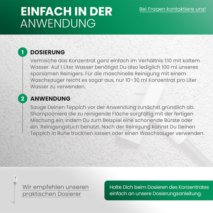 Shampoo per tappeti BiOHY, detergente per tappeti, detergente per tappeti, schiuma per tappeti