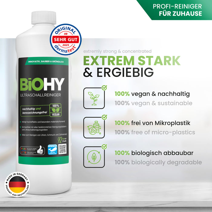 Pulitore ad ultrasuoni BiOHY, pulitore ad ultrasuoni, detergente per occhiali, concentrato organico, B2B