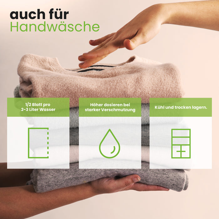 Fogli di detersivo BiOHY, strisce di detersivo, detersivo da viaggio, carta di lavaggio idrosolubile