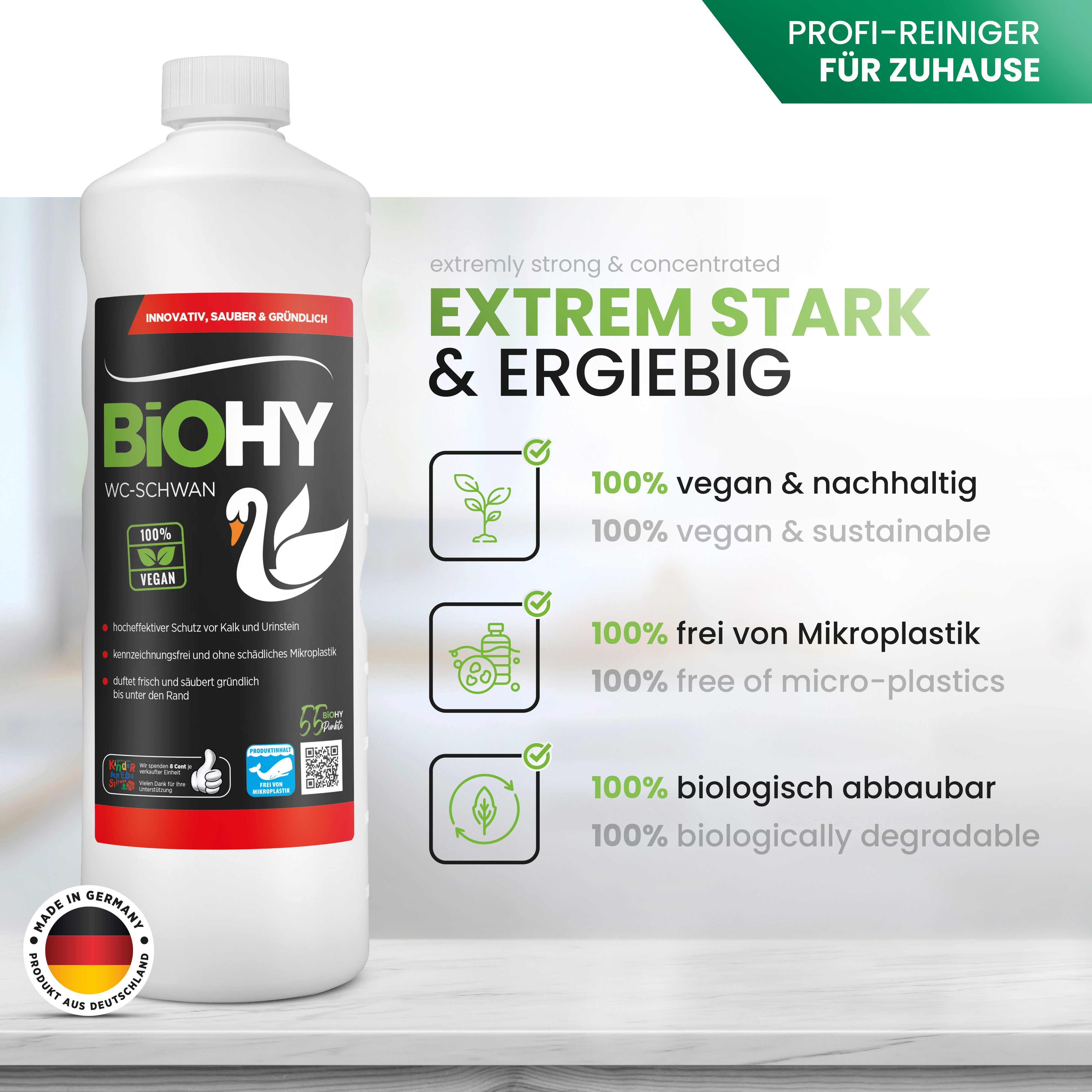 Cigno per WC BiOHY, detergente per WC, anatra per WC, detergente per WC