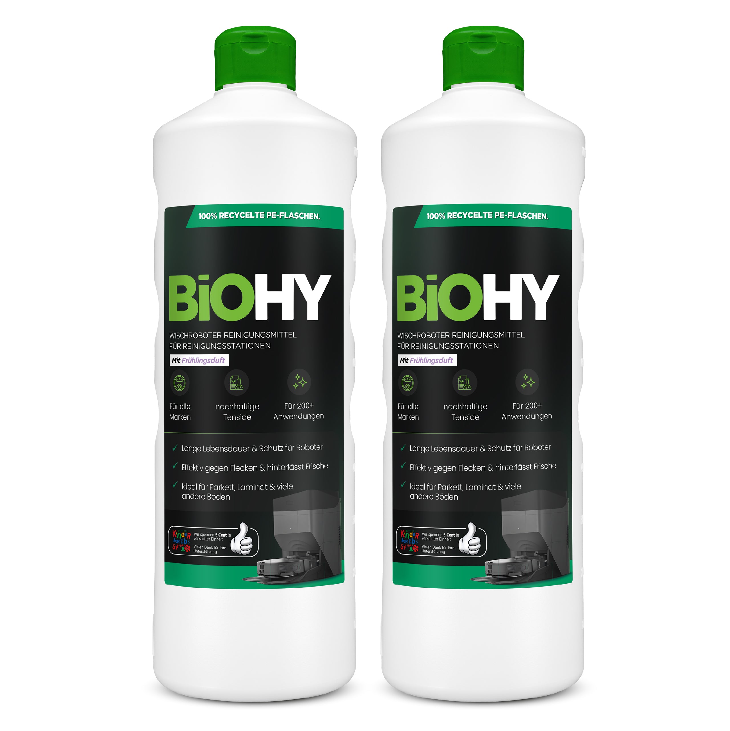 BiOHY Mopping robot cleaning agent for cleaning stations, cleaner for mopping robots, non-mudding floor cleaner, organic concentrate