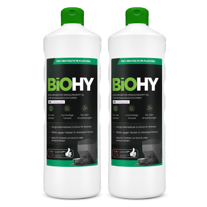 BiOHY Mopping robot cleaning agent for cleaning stations, cleaner for mopping robots, non-mudding floor cleaner, organic concentrate