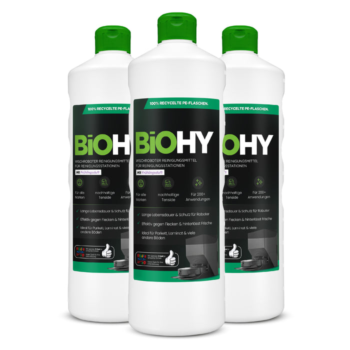 BiOHY Mopping robot cleaning agent for cleaning stations, cleaner for mopping robots, non-mudding floor cleaner, organic concentrate