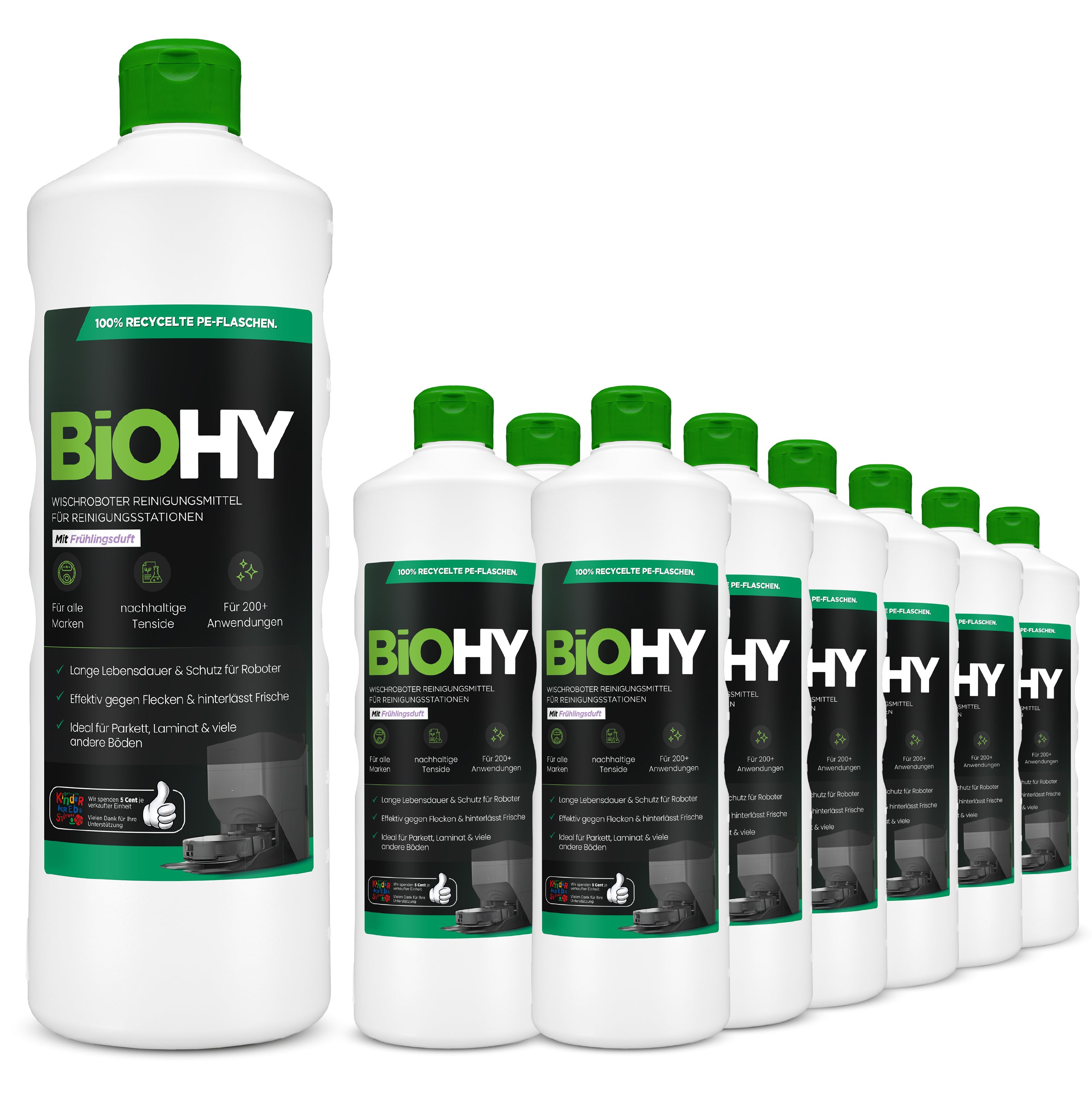 BiOHY Mopping robot cleaning agent for cleaning stations, cleaner for mopping robots, non-mudding floor cleaner, organic concentrate