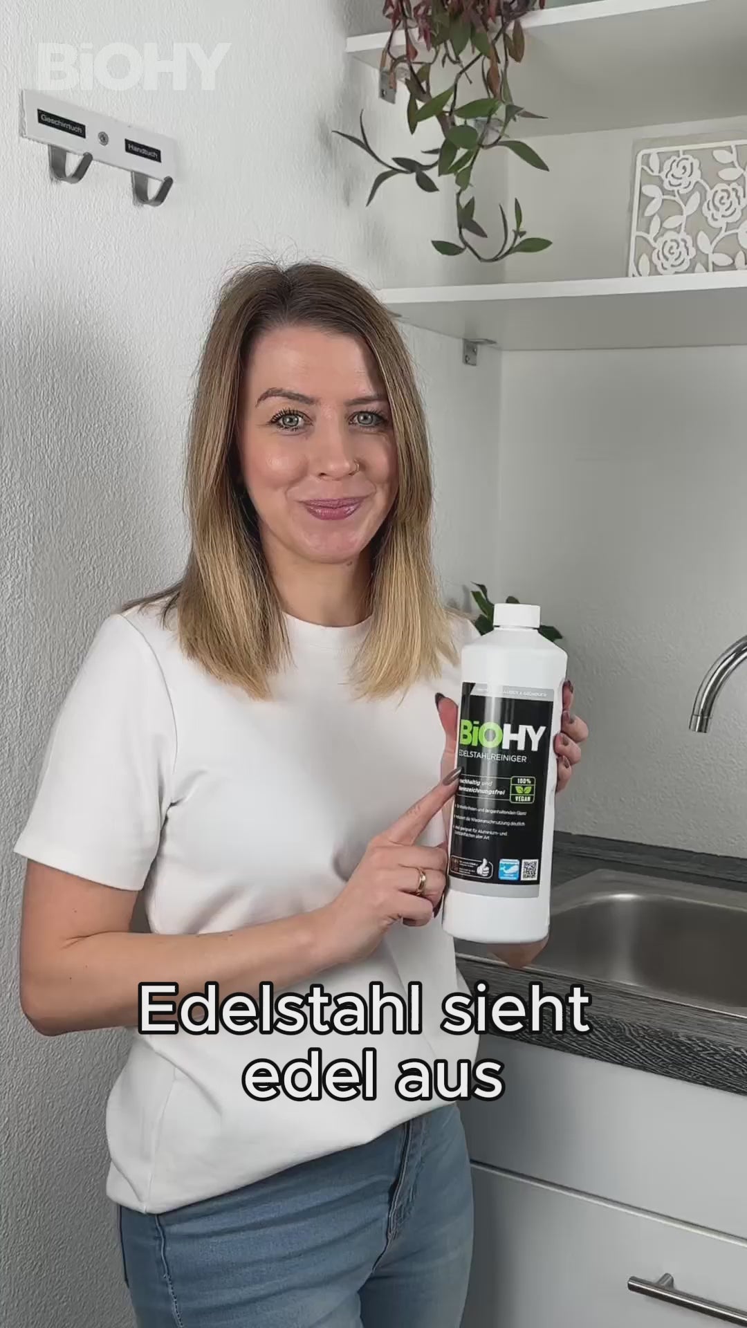 Detergente per acciaio inossidabile BiOHY, spray detergente per acciaio inossidabile, prodotto per la cura dell'acciaio inossidabile, detergente per acciaio inossidabile