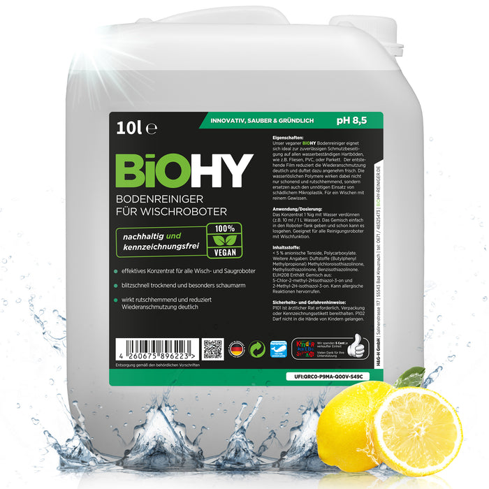 Detergente per pavimenti BiOHY per robot di pulizia, detergente lucido, cura per la pulizia dei pavimenti, concentrato organico, B2B