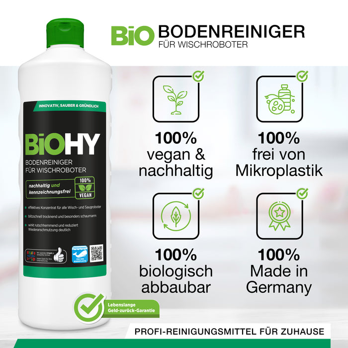 Detergente per pavimenti BiOHY per robot di pulizia, detergente lucido, cura per la pulizia dei pavimenti, concentrato organico, B2B