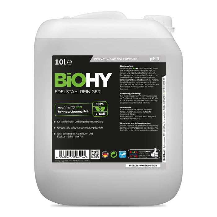 BiOHY stainless steel cleaner, stainless steel cleaner spray, stainless steel care product, stainless steel cleaning agent