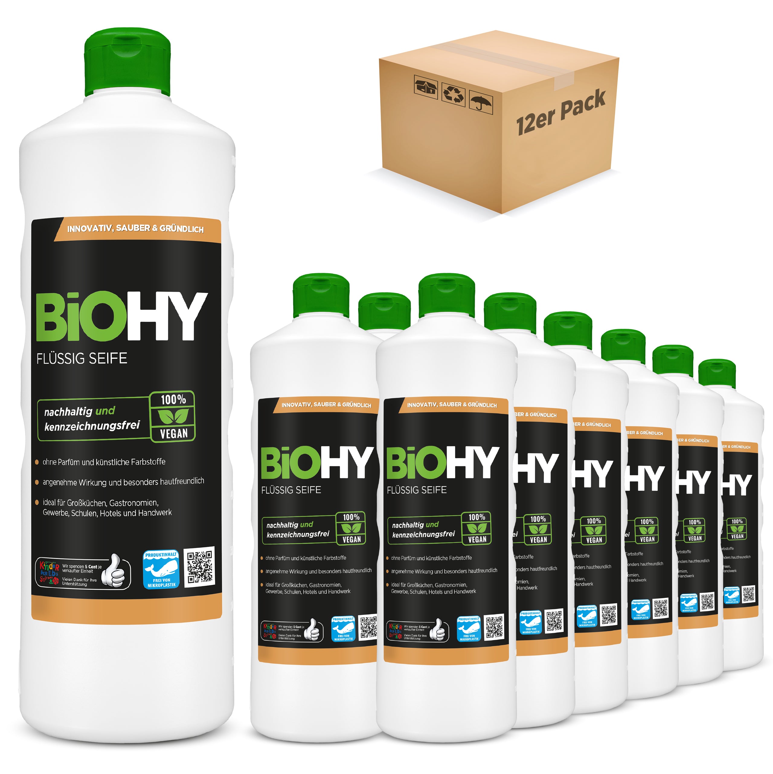 Sapone liquido BiOHY 10 litri, sapone liquido, sapone per le mani, lozione detergente, B2B