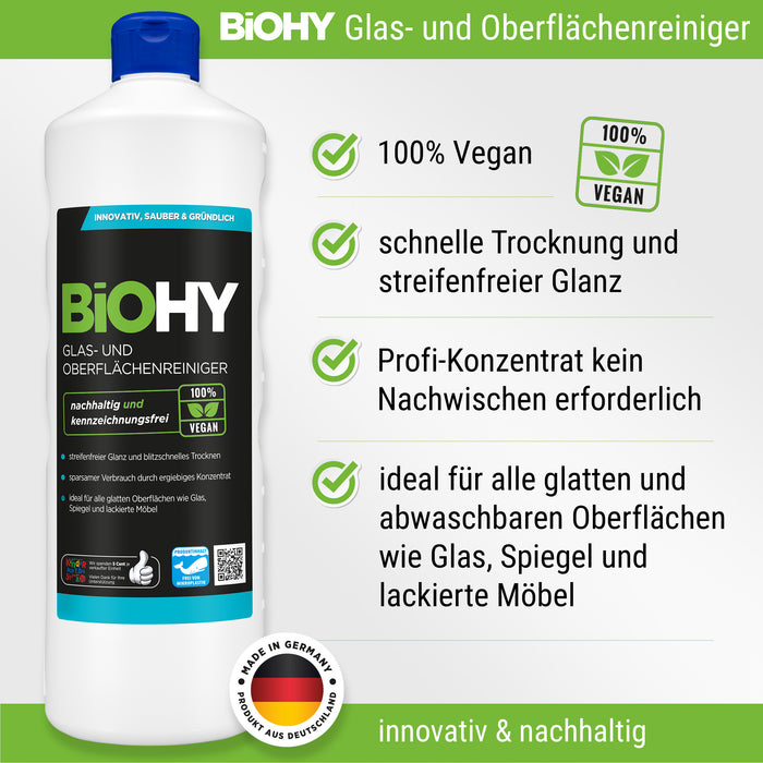 BiOHY professional cleaning agent complete set (8x1l bottle) + dispenser