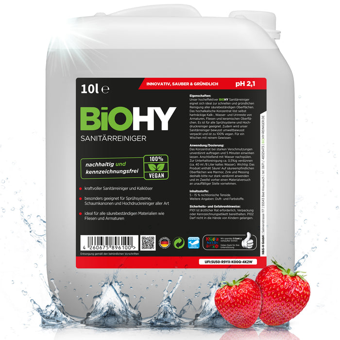 BiOHY sanitary cleaner, bathroom cleaner, limescale remover, organic concentrate, B2B